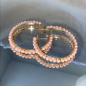 American Eagle pink beaded earrings